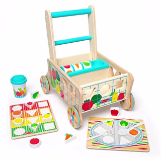 Melissa &amp; Doug Wooden Shape Sorting Grocery Cart