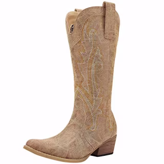 HISEA Rollda Cowboy Boots Women Western Boots Cowgirl Boots Ladies Pointy Toe Fashion Boots