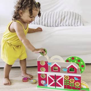 GO Tots Wooden Barnyard Tumble with 4 Disks