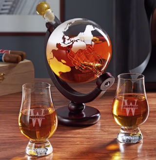 Oakmont Personalized Globe Decanter Set