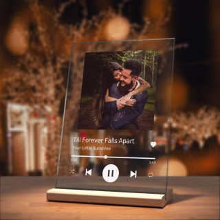 Personalized Gift Glass Art First Anniversary Gift for Boyfriend Custom Album Cover Music Plaque, Personalize Gift with Photo, Wedding