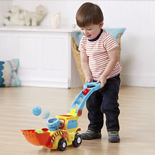 VTech Pop-a-Balls Push & Pop Bulldozer,Yellow