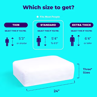 Pillow Cube Side Cube Pro - Most Popular (5\") Bed Pillows for Sleeping on Your Side, Cooling Memory Foam Pillow Support Head & Neck for Pain Relief - King, Queen, Twin 24"x12"x5"