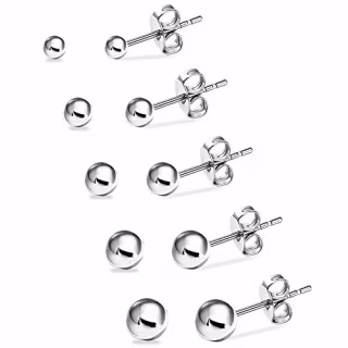 Surgical Stainless Steel Earrings (Set of 5 Pairs)