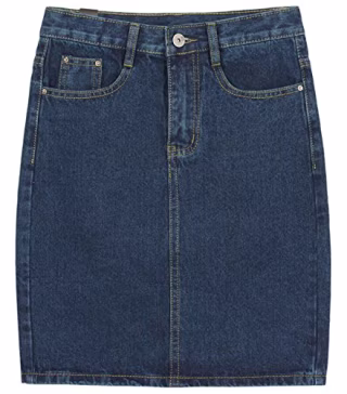Denim Pencil Skirt with Slit