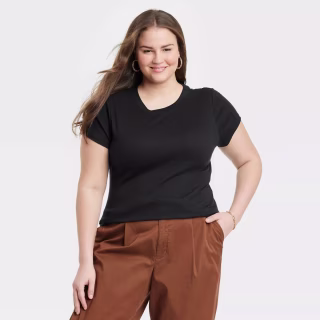 Short Sleeve Slim Fit Ribbed T-Shirt
