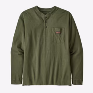 Long-Sleeved Henley Pocket Tee