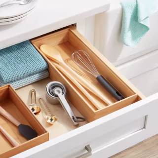 6"x 15" Bamboo Rectangular Drawer Organizer