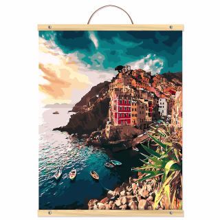Colorful Buildings & Sea Paint-by-Number Kit