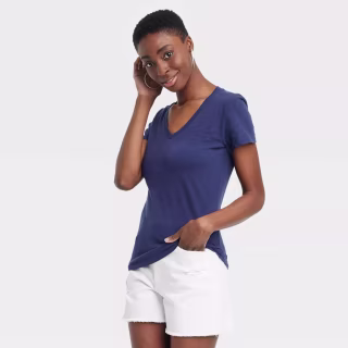 Fitted V-Neck Short Sleeve T-Shirts (Set of 3)