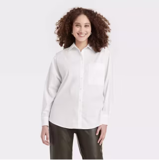Long Sleeve Oversized Button-Down Boyfriend Shirt