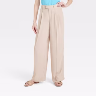 High-Rise Wide Leg Fluid Pants