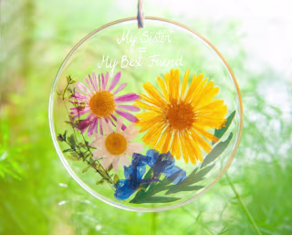 Personalized Flower Heart Sun Catcher