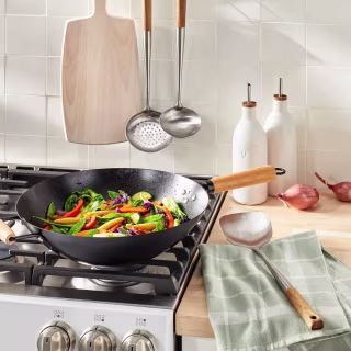 14" Nonstick Carbon Steel Wok