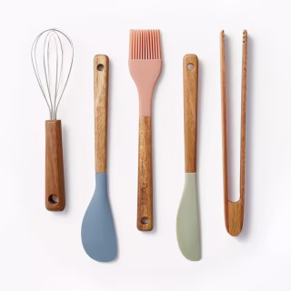 Acacia Wood/Silicone Mini Kitchen Utensils (Set of 5)