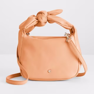 Top Handle Bow Crossbody Bag - Melon