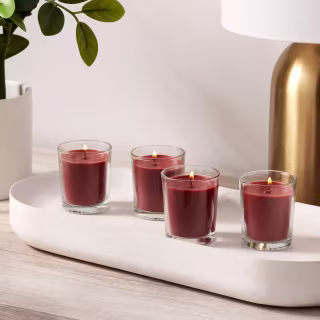 Warm Cider & Cinnamon Glass Votives (Set of 4)