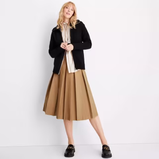 Long Sleeve Solid Zip-Up Collared Cardigan