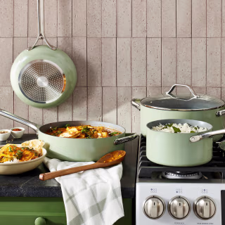 Nonstick Ceramic Coated Aluminum Cookware (Set of 7)