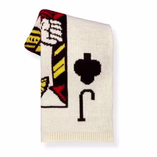 Jack of Clubs Print Throw Blanket