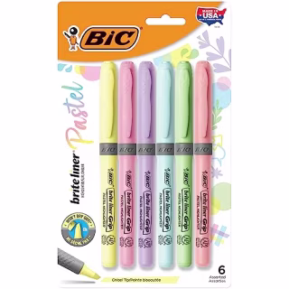 BIC Brite Liner Grip Pastel Highlighters
