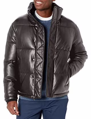 Faux Leather Puffer