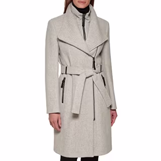 Angled Twill Wing Collar Coat