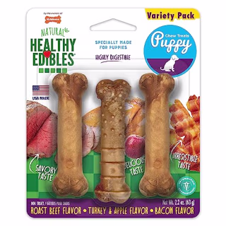 Nylabone Healthy Edibles Natural Puppy Treats Variety Pack