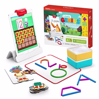 Child playing with Osmo Little Genius Starter Set.