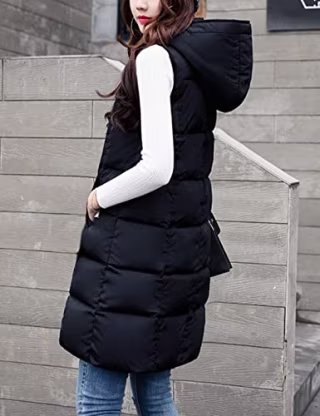 Tanming Women's Long Puffer Vest