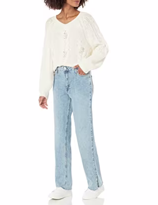 Vintage Ian Mid-Rise Relaxed Straight With Side Slit Detail