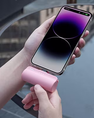 iWALK Mini Portable Charger for iPhone with Built in Cable, 3350mAh Ultra-Compact