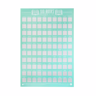 100 Books Scratch Off Poster