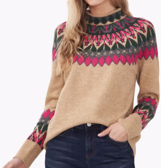 Fair Isle Funnel Neck Sweater