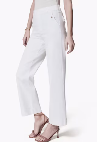 Stretch Twill Wide Leg Crop Pants