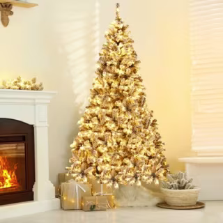 Prelit 7.5ft Snowy Christmas Tree