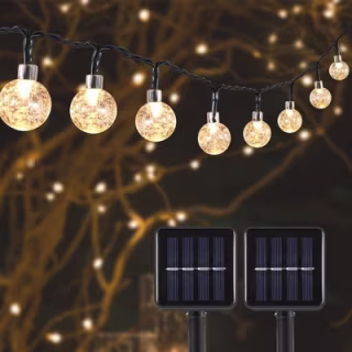 39 ft Solar Crystal Ball String Lights