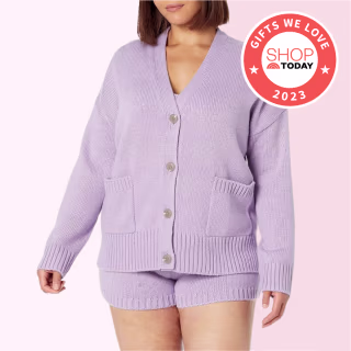 The Drop Brigitte Chunky Ribbed Cardigan