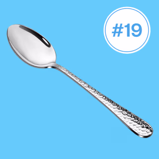 E-Far Stainless Steel Hammered Dinner Spoon Set 