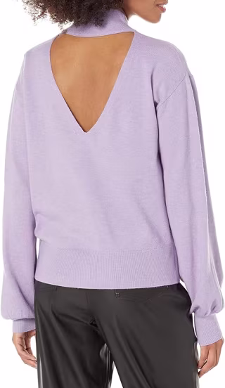 The Drop Women's Jaclyn Cutout-Back Mock-Neck Sweater