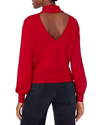 The Drop Women's Jaclyn Cutout Back Turtleneck Pullover