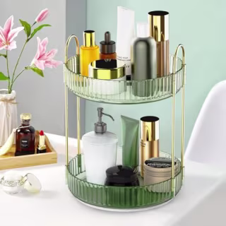 Kssvzz 360 Rotating Makeup Organizer for Vanity - Spinning Bathroom Organizer Countertop