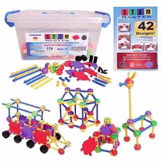 STEM Master Educational Building Blocks Kit, 176 Pieces, Ages 4-8