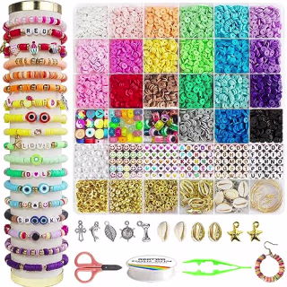 Redtwo 6,200-Piece Clay Beads Bracelet Making Kit