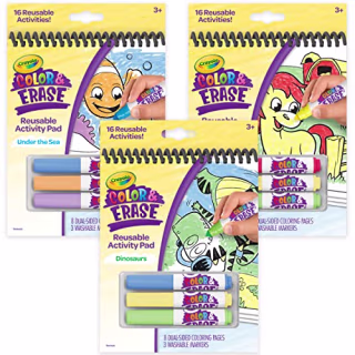 Color & Erase Coloring Books (Set of 3)