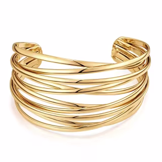 LILIE & WHITE Gold Cuff Bangle Bracelet