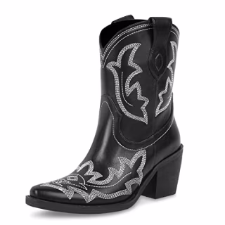 wetkiss Black Cowgirl Boots