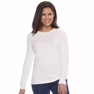 Women's Croft & Barrow® Long-Sleeve Crew Neck Tee
