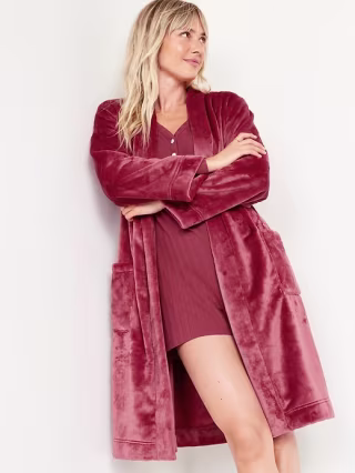 Old Navy Sherpa Tie-Belt Robe for Women