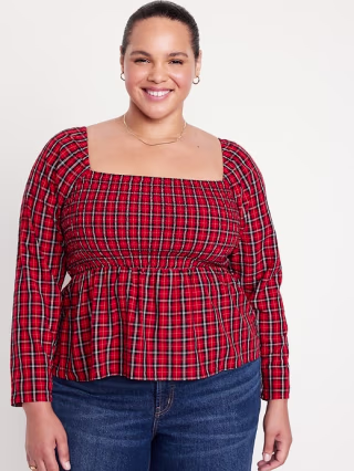 Smocked Seersucker Top